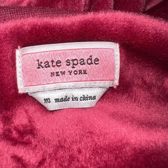 Kate Spade “Sparkle and Shine” Velour Burgundy Pajama Set